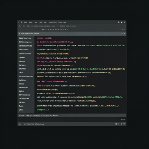 Foto macro de código en un monitor de alta resolución con resaltado de sintaxis